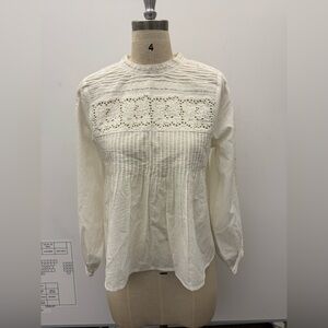 Jennifer & Grace Elegant Cream Lace Women's Top - Medium